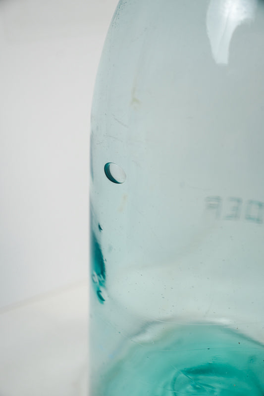 Vtg Atlas Strong Shoulder Blue Mason Canning Jar 64oz Half-Gallon Ball Zinc Lid