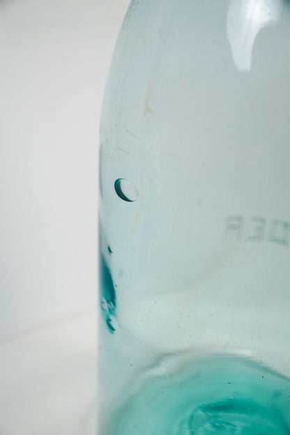 Vtg Atlas Strong Shoulder Blue Mason Canning Jar 64oz Half-Gallon Ball Zinc Lid