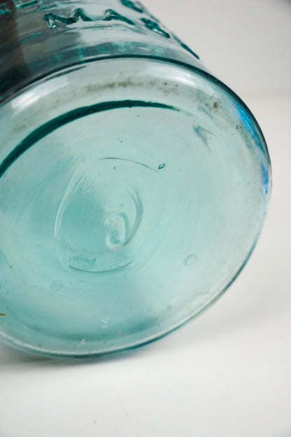 Vtg Atlas Strong Shoulder Blue Mason Canning Jar 64oz Half-Gallon Ball Zinc Lid