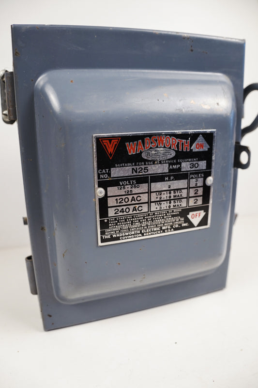 Wadsworth Breaker Box 30amp Cat No. N25 Old House Metal Electric Box