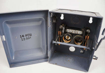 Wadsworth Breaker Box 30amp Cat No. N25 Old House Metal Electric Box