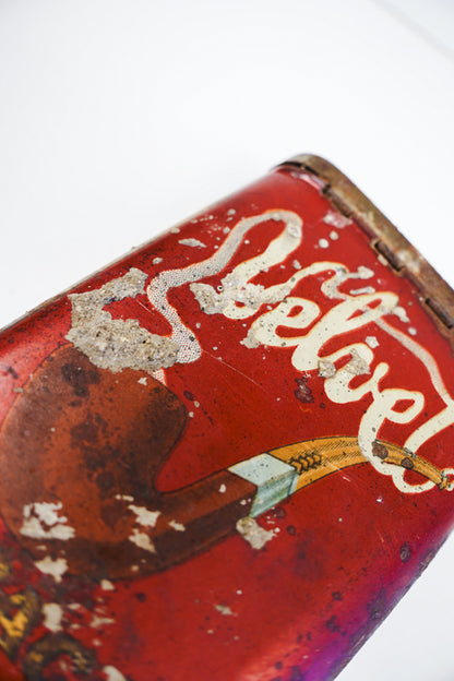 Early Velvet Tobacco Red Tin Vertical Pocket Pipe Tobacco Can Empty