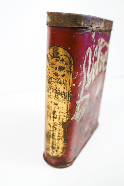 Early Velvet Tobacco Red Tin Vertical Pocket Pipe Tobacco Can Empty