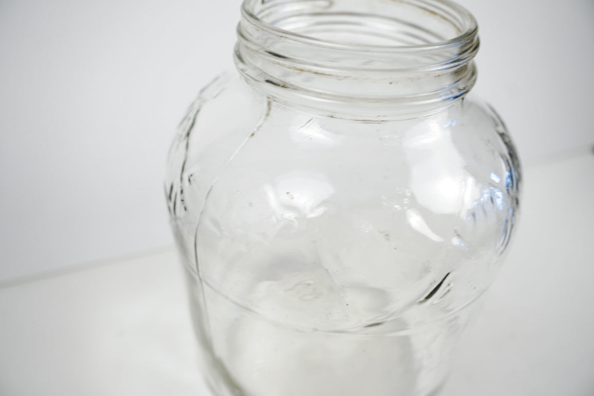 Owens Corning Duraglas Glass Jar with Embossed Mountains 1992