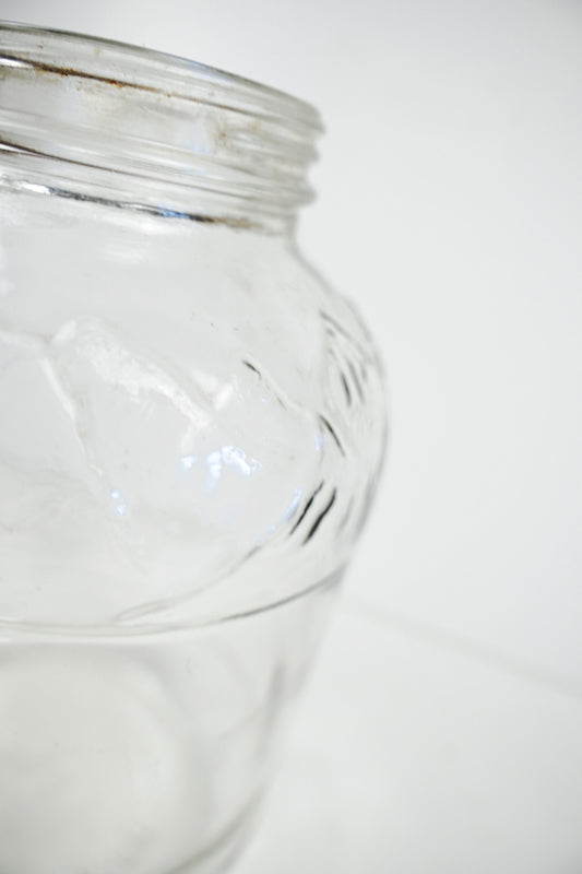 Owens Corning Duraglas Glass Jar with Embossed Mountains 1992