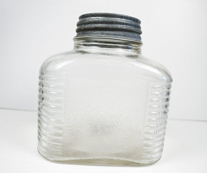 Hazel Atlas 5427 Ribbed Glass Coffee Jar With Ball Zinc Lid