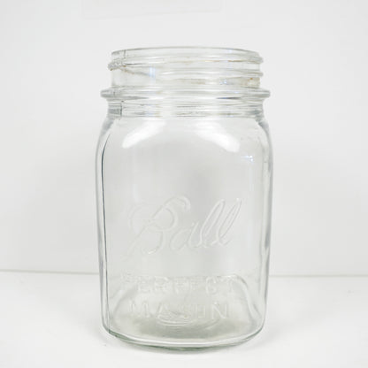 Ball Perfect Mason Clear Glass Embossed Canning Jar No Lid