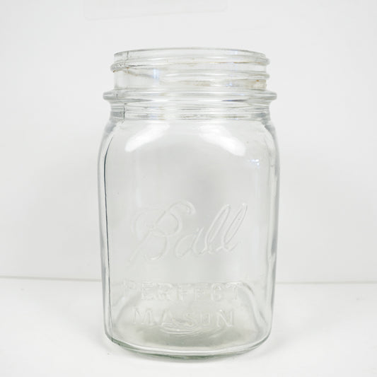 Ball Perfect Mason Clear Glass Embossed Canning Jar No Lid