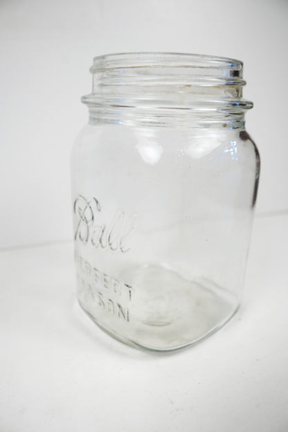 Ball Perfect Mason Clear Glass Embossed Canning Jar No Lid