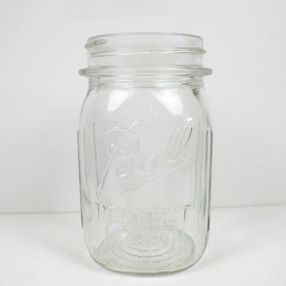 Ball Square Vertical Ribbing Canning Jar Perfect Mason Clear No Lid