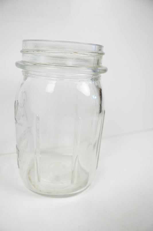 Ball Square Vertical Ribbing Canning Jar Perfect Mason Clear No Lid