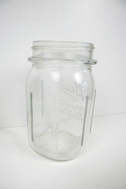 Ball Square Vertical Ribbing Canning Jar Perfect Mason Clear No Lid