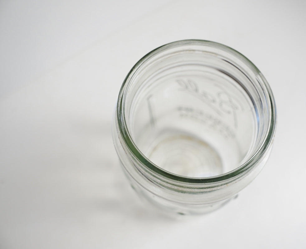 Ball Square Vertical Ribbing Canning Jar Perfect Mason Clear No Lid