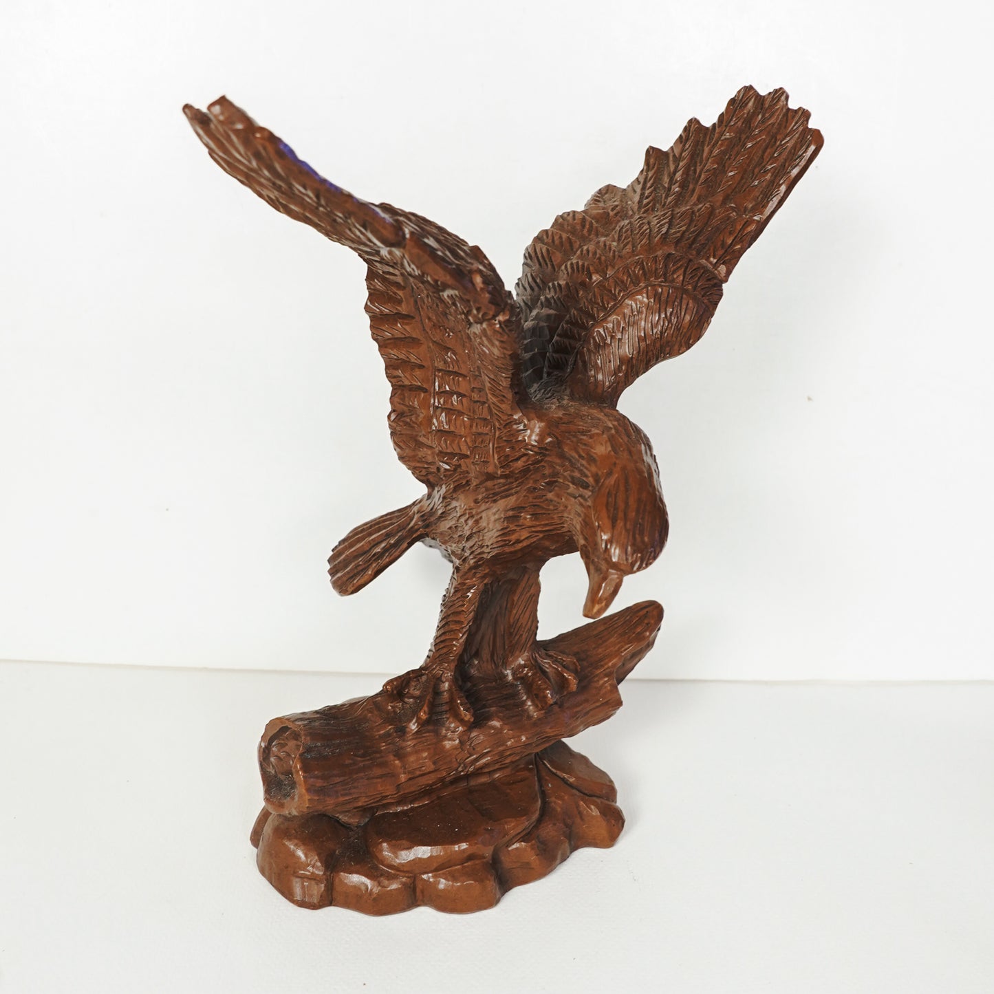 Vintage Red Mill MFG Handcrafted American Eagle Wings Uplifted Brown Figurine