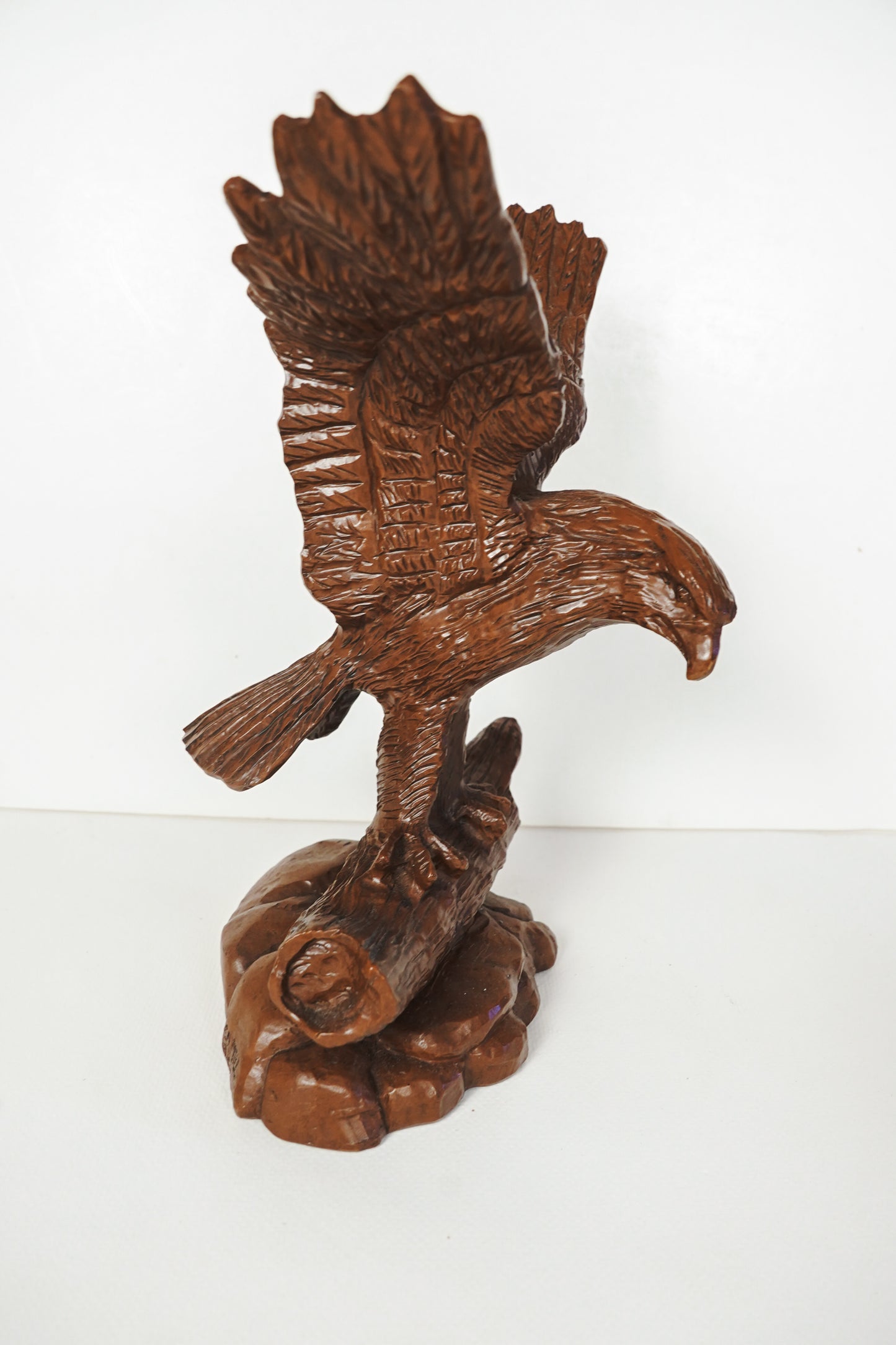 Vintage Red Mill MFG Handcrafted American Eagle Wings Uplifted Brown Figurine