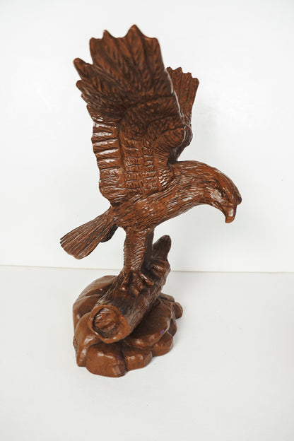 Vintage Red Mill MFG Handcrafted American Eagle Wings Uplifted Brown Figurine