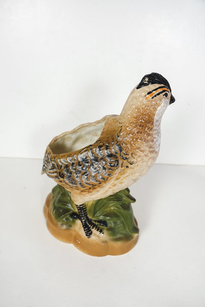 Vintage Ceramic Quail Potter Planter Bird Figurine Plant Succulent Pot Bobwhite