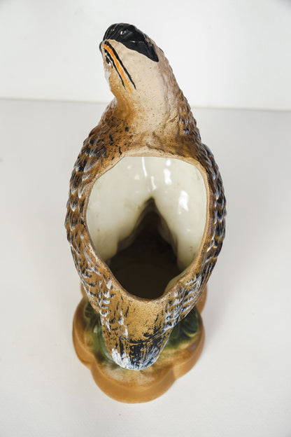 Vintage Ceramic Quail Potter Planter Bird Figurine Plant Succulent Pot Bobwhite