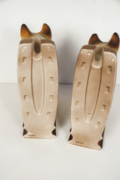 Vintage MCM 1950's Horse Head Bookend Pair Set of 2 Japan Horseshoe 6.5x2.5”