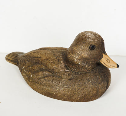 Vintage Brown Bufflehead Duck Decoy Composite Craft-Tex 1983 Signed Joe Revello