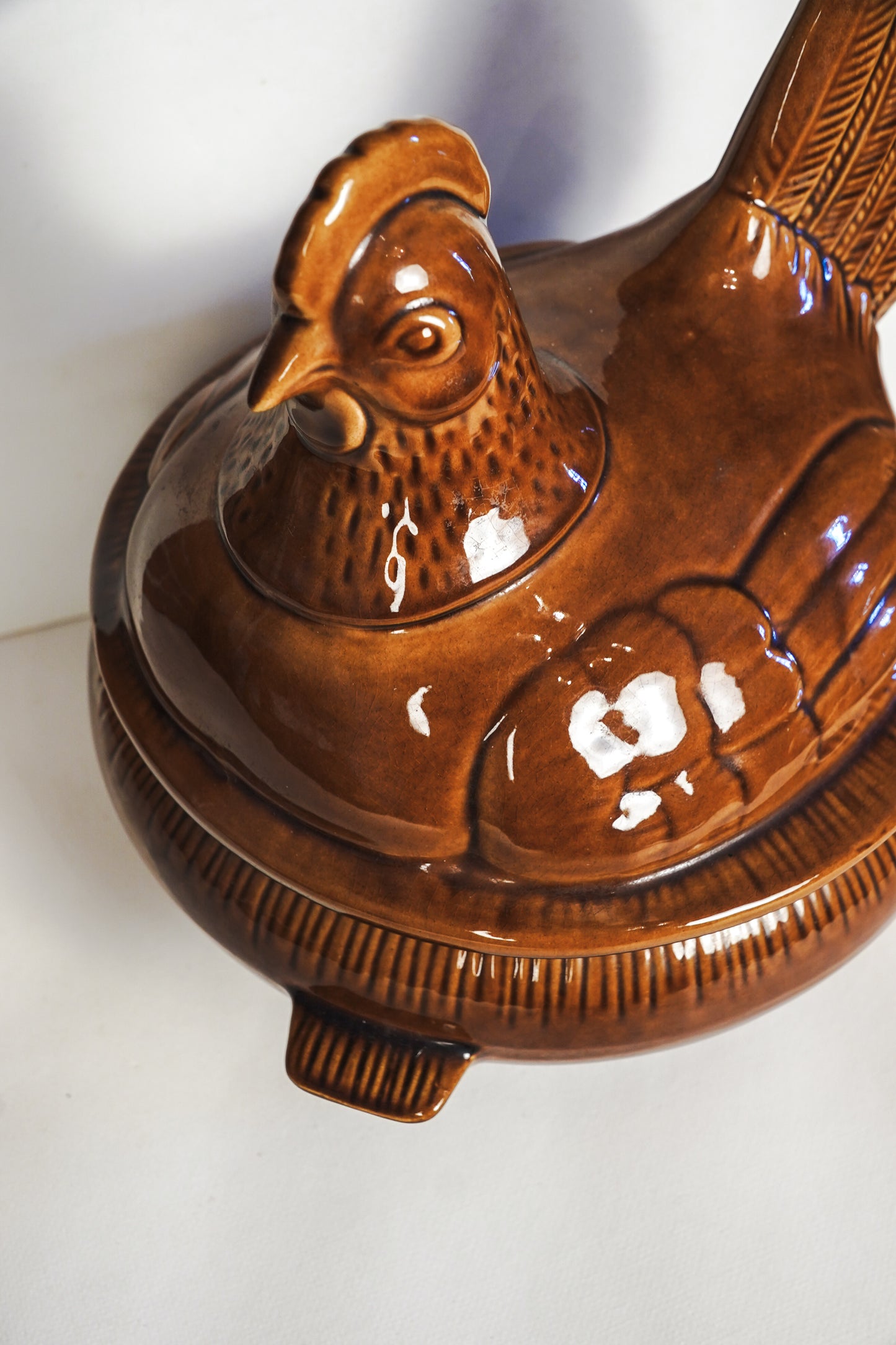 Vintage 1960s Hull California Pottery CF37 Hen On Nest Covered Casserole Dish