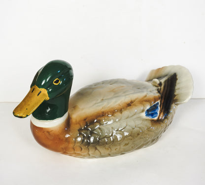 Vtg Ballantine's Scotch Whiskey 1969 Mallard Duck Decanter Liquor Bottle - empty