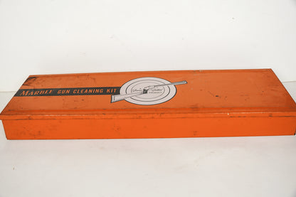 Vintage Marbles Gun Cleaning Kit Orange Tin with Almost All Original Parts EUC
