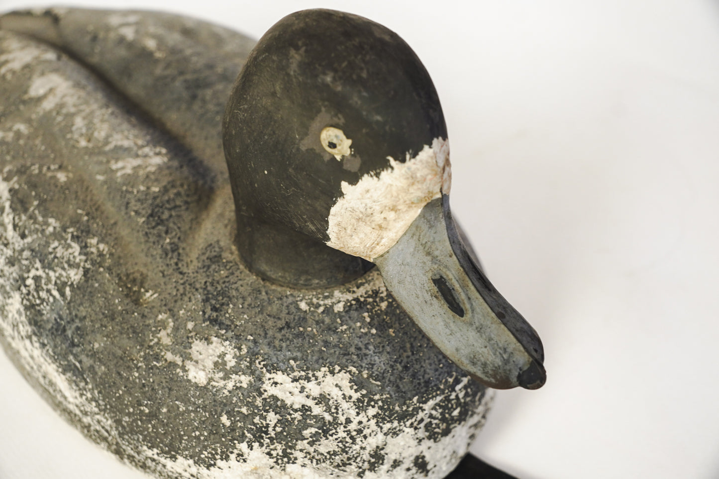 Vintage Blue Bill Duck Decoy Plastic Head Foam Body Rubber Handle Hunting Decoy