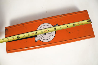 Vintage Marbles Gun Cleaning Kit Orange Tin with Almost All Original Parts EUC