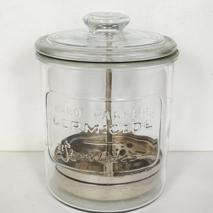 Vintage Bard-Parker Germicide Glass Jar Medical/Barber Sterilizer Jar with Lid