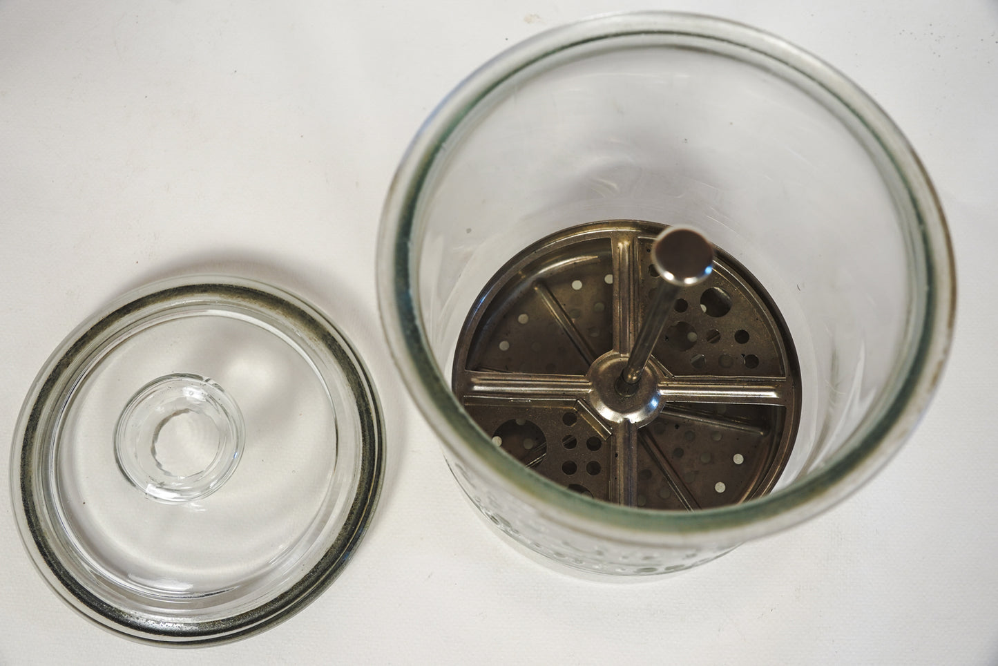 Vintage Bard-Parker Germicide Glass Jar Medical/Barber Sterilizer Jar with Lid