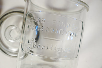 Vintage Bard-Parker Germicide Glass Jar Medical/Barber Sterilizer Jar with Lid