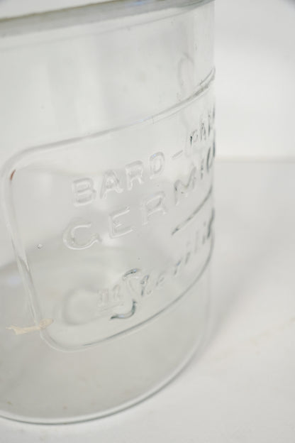 Vintage Bard-Parker Germicide Glass Jar Medical/Barber Sterilizer Jar with Lid