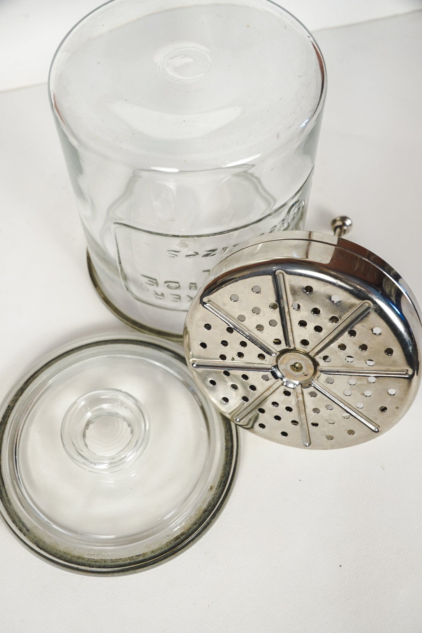 Vintage Bard-Parker Germicide Glass Jar Medical/Barber Sterilizer Jar with Lid