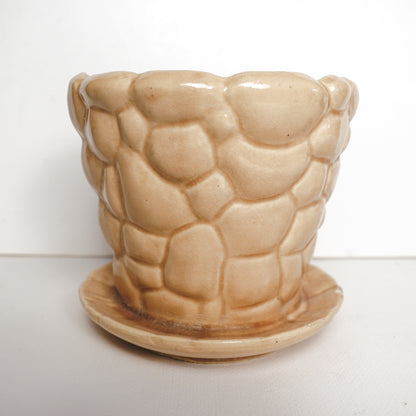 Vintage 1930s Brush McCoy Pottery Peach Pink Pebble Flower Pot 5.5in Planter