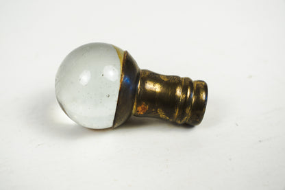 Clear Glass Ball Marble Lamp Finial Brass Base with Bubbles