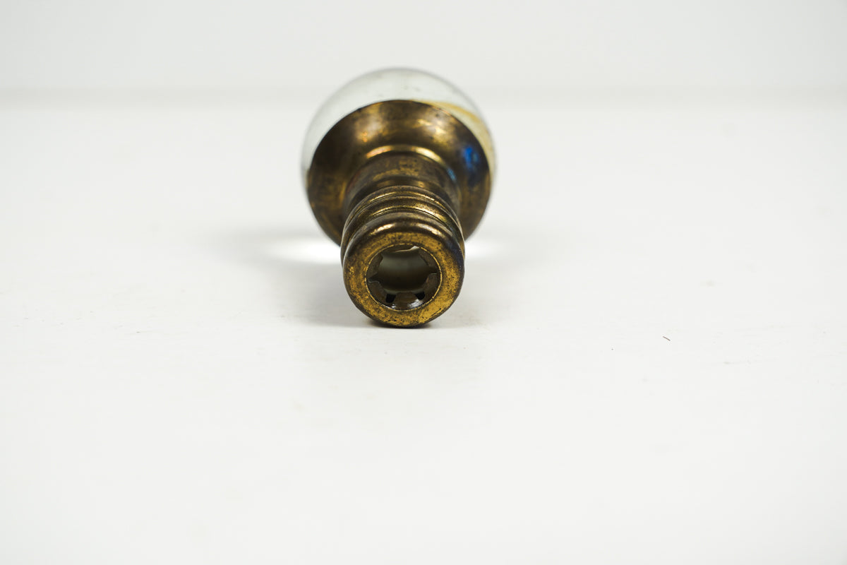 Clear Glass Ball Marble Lamp Finial Brass Base with Bubbles