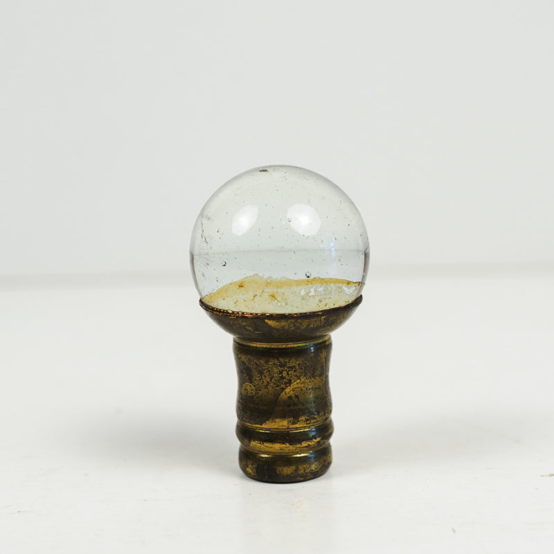 Clear Glass Ball Marble Lamp Finial Brass Base with Bubbles