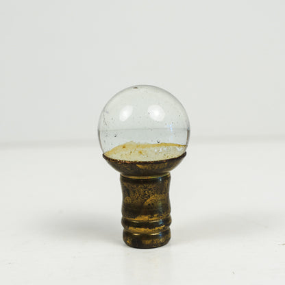 Clear Glass Ball Marble Lamp Finial Brass Base with Bubbles