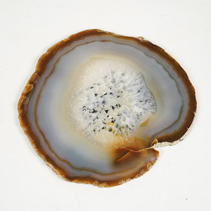 Crystal Geode John Deere Tractor Design Art On Agate Slice Polished Rock