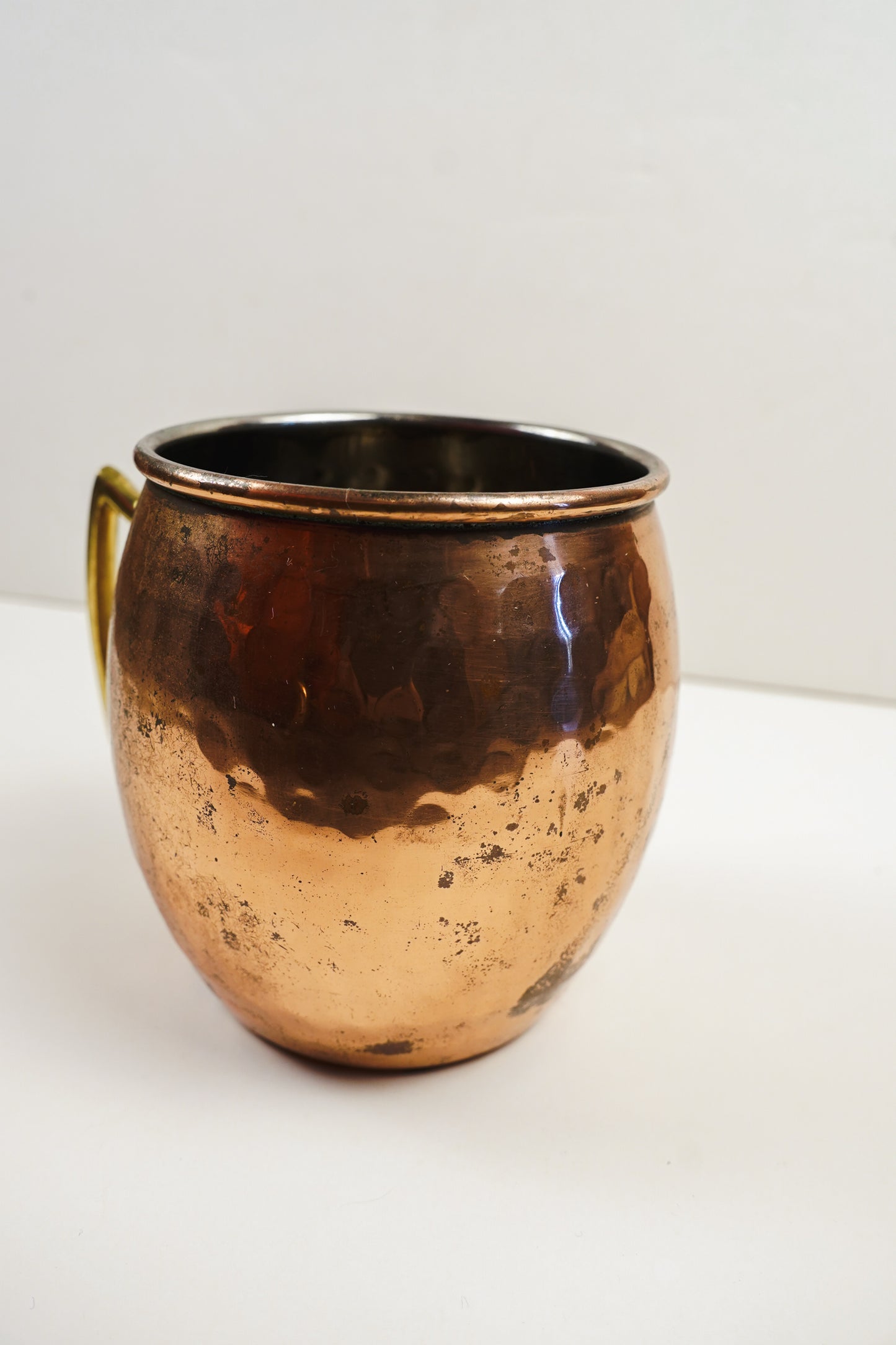 O.D.I. Made in India Hammered Copper Mug with Geometric Brass Handle