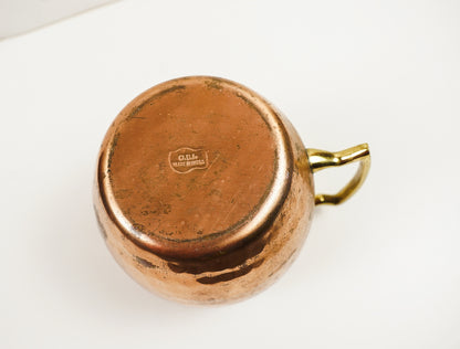 O.D.I. Made in India Hammered Copper Mug with Geometric Brass Handle