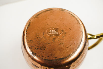O.D.I. Made in India Hammered Copper Mug with Geometric Brass Handle
