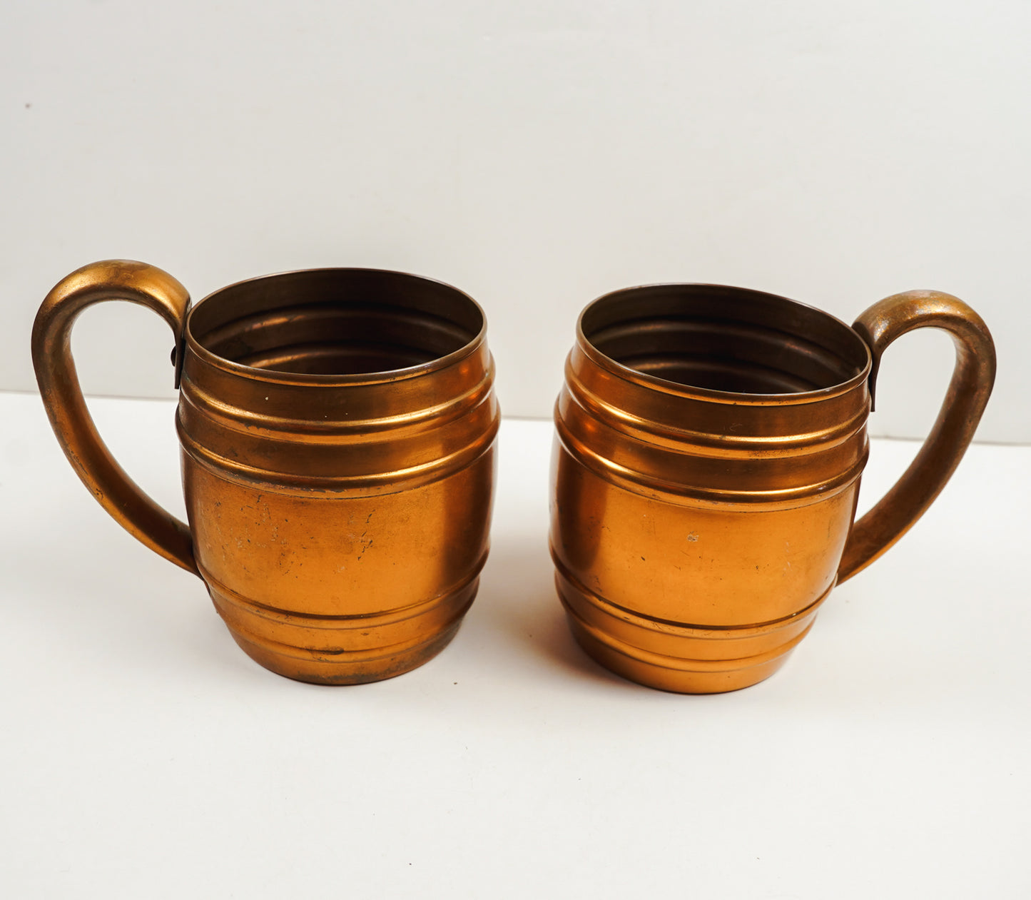 Matching Pair Cavalier By National Silver Copper Mugs Set of 2