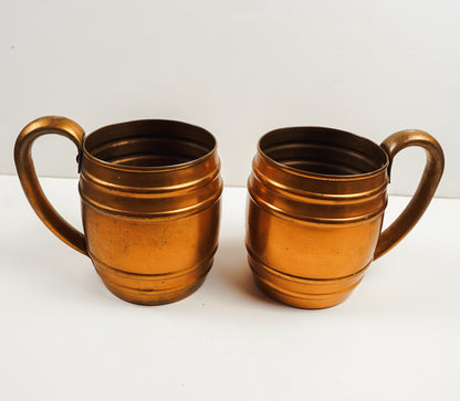 Matching Pair Cavalier By National Silver Copper Mugs Set of 2
