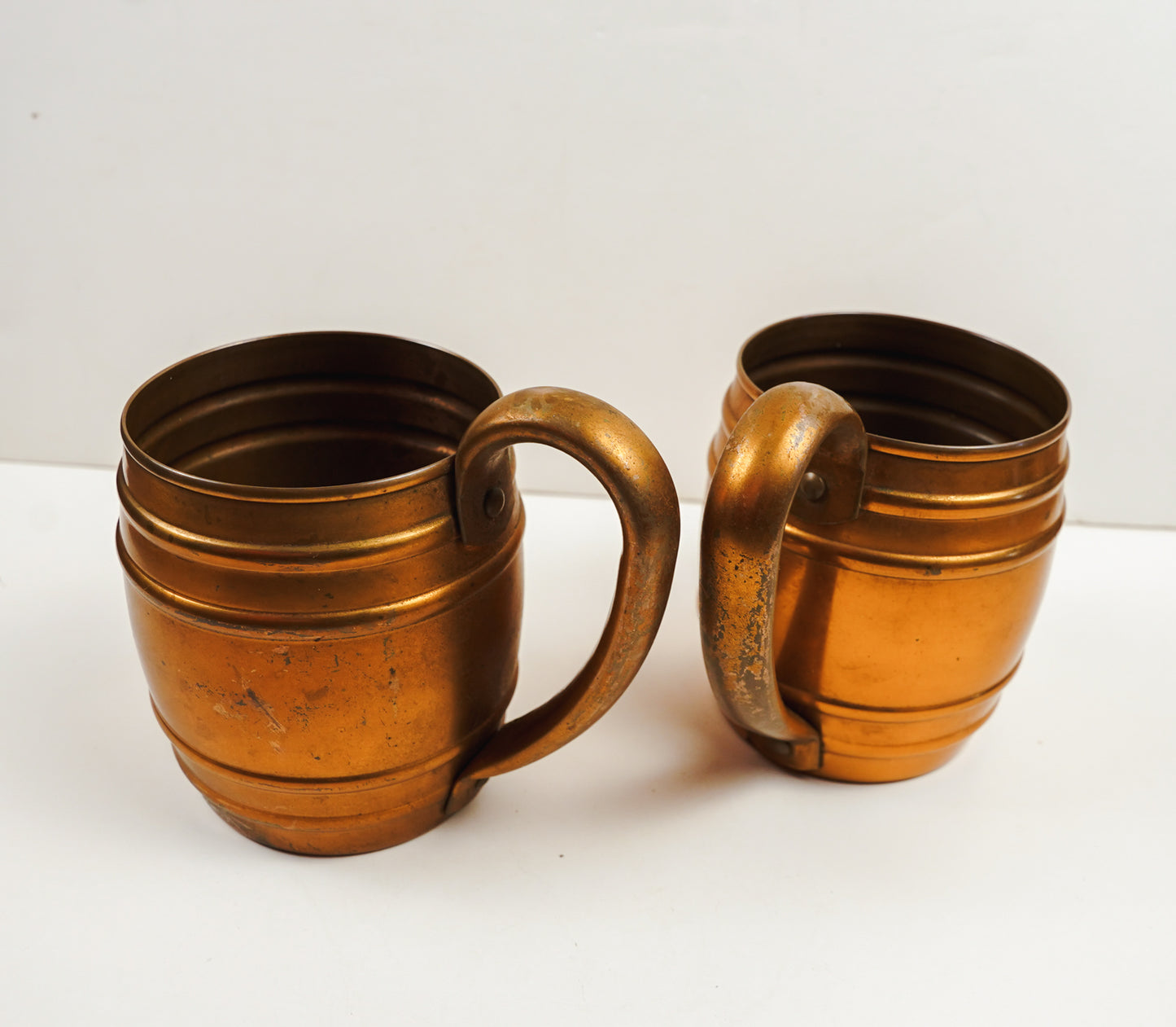 Matching Pair Cavalier By National Silver Copper Mugs Set of 2