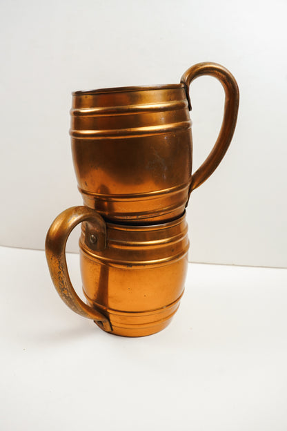 Matching Pair Cavalier By National Silver Copper Mugs Set of 2
