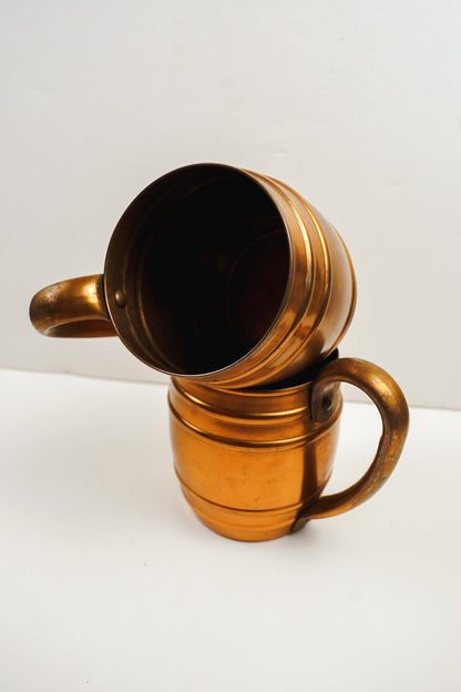 Matching Pair Cavalier By National Silver Copper Mugs Set of 2