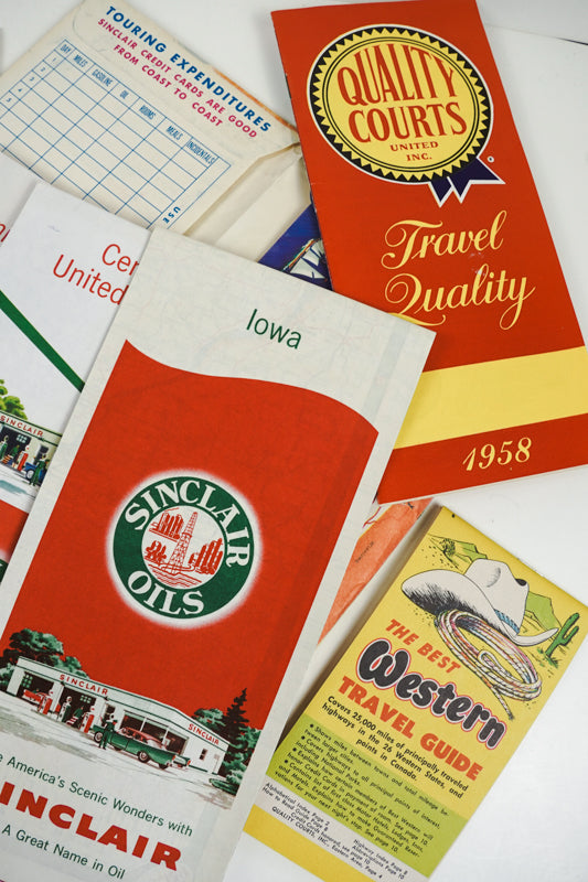 1950s Sinclair Oil Auto Tour Service Road Maps Info Guides