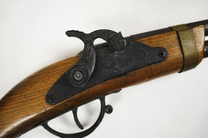 60s Flintlock Wooden Toy Pirate Cap Gun Double Barrel Black Powder